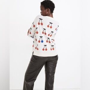 Madewell Cherry Jacquard Pullover Sweater